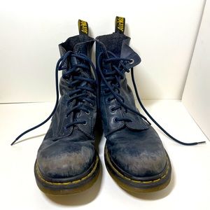 Doc Martens Navy Pascal Virginia Leather 1460 Boots W10